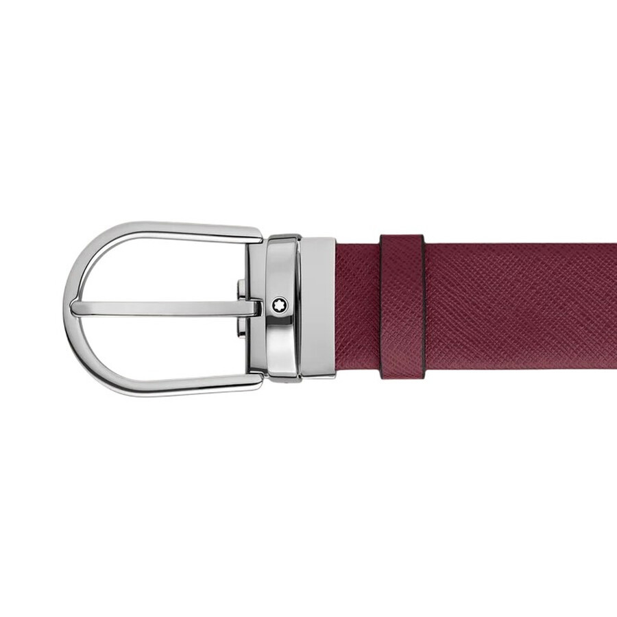 Montblanc Saffiano-Embossed Leather Horseshoe Buckle Belt - 2