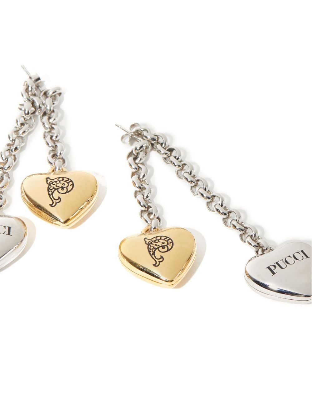 heart-charm drop earrings - 3