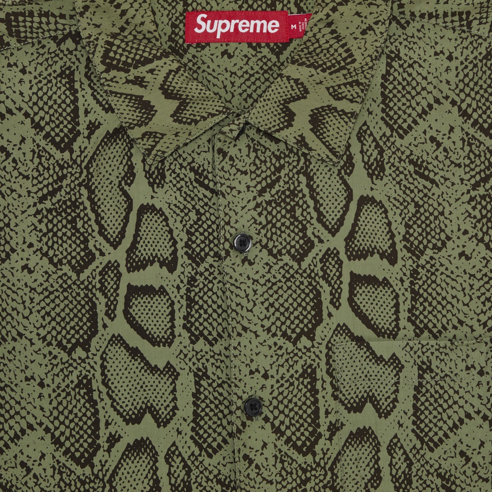 Supreme Snake Short-Sleeve Shirt 'Olive' - 3