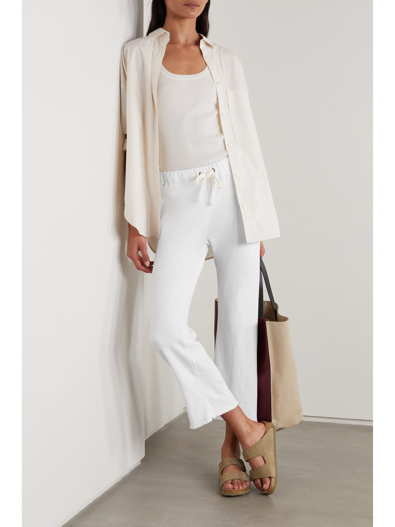 JAMES PERSE Cropped Supima Cotton-terry Track Pants outlook