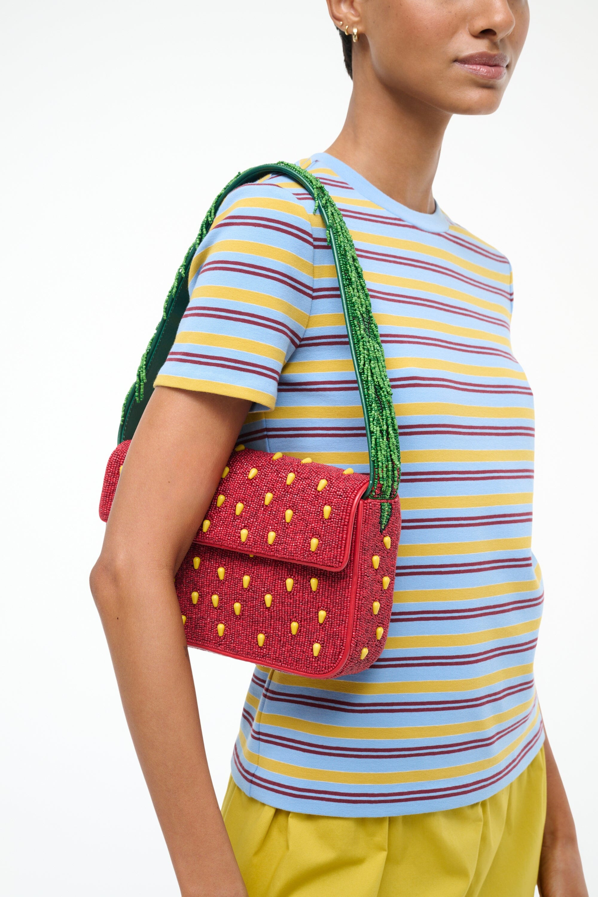 STAUD TOMMY BEADED BAG STRAWBERRY DREAM - 2