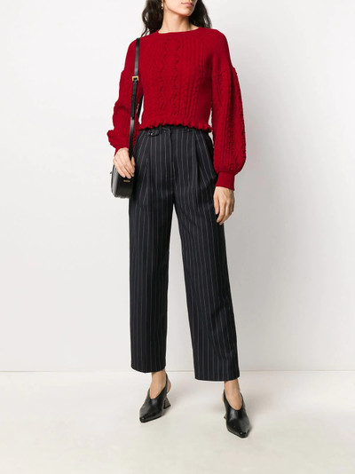 Ports 1961 balloon-sleeve cable knit sweater outlook