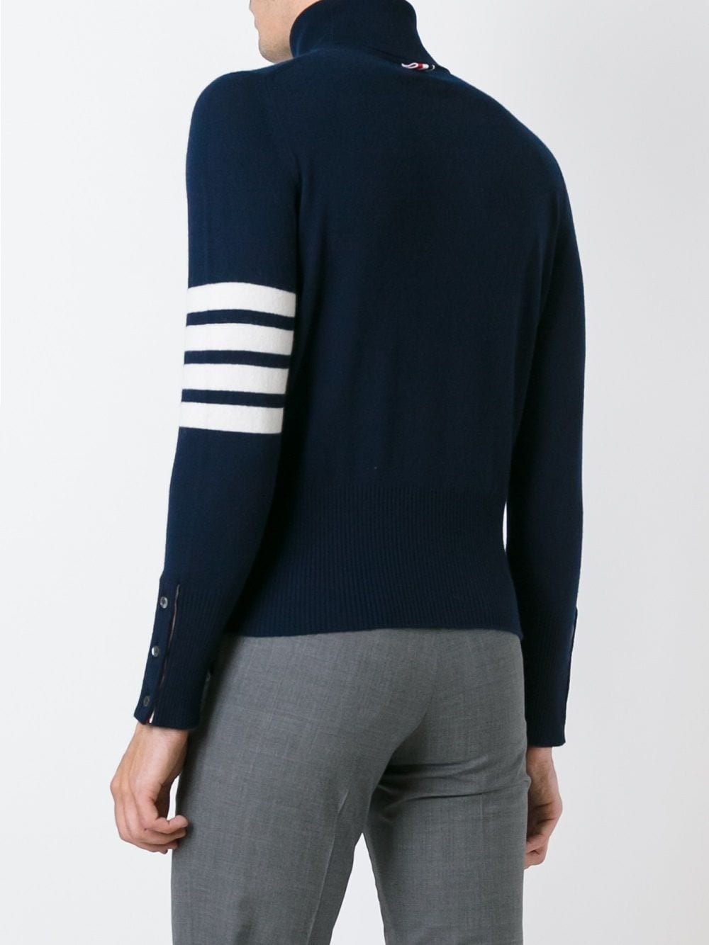 contrast stripe roll neck jumper - 4