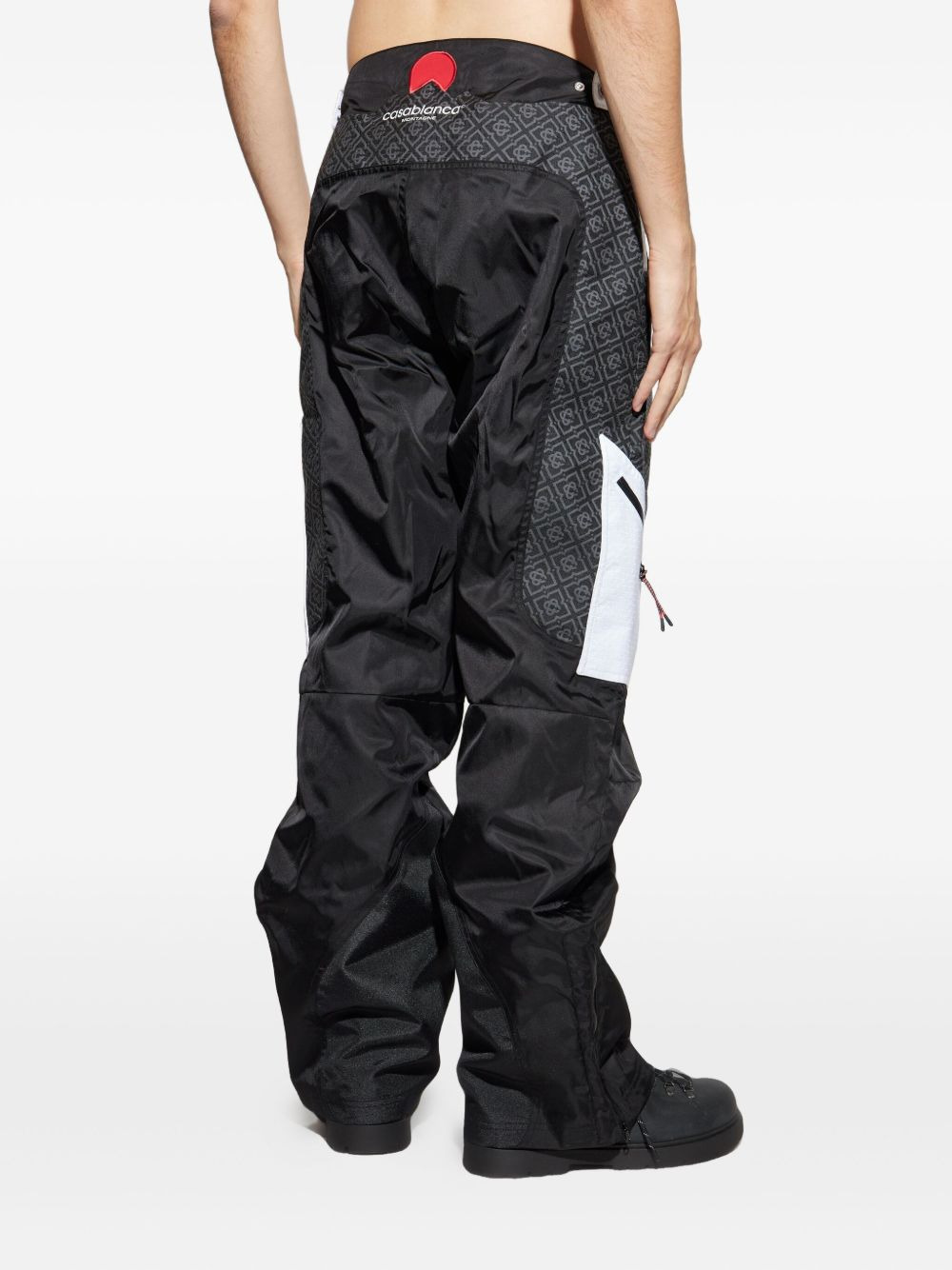 monogram panelled trousers - 4