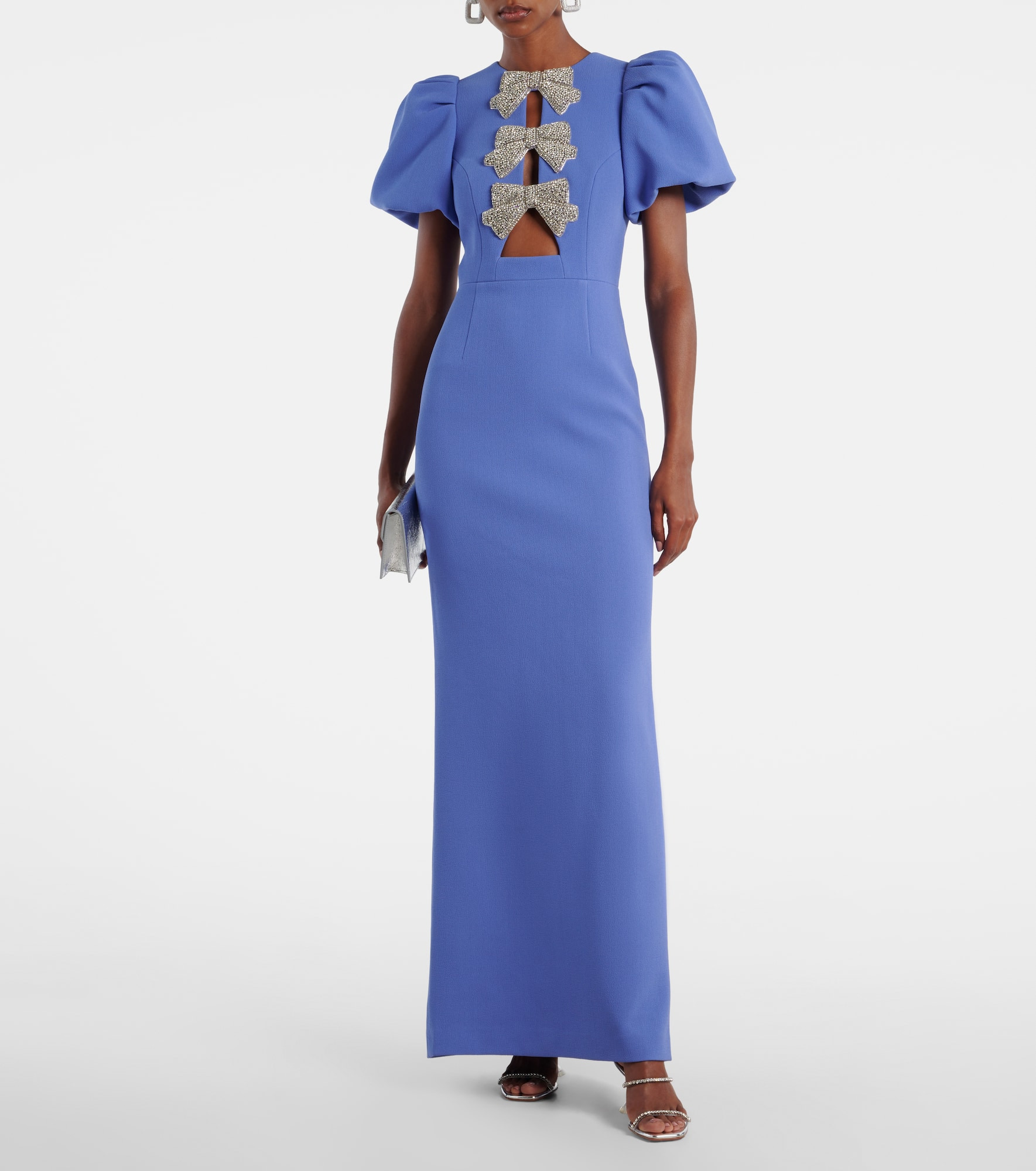 Violetta bow-detail embellished crêpe gown - 2