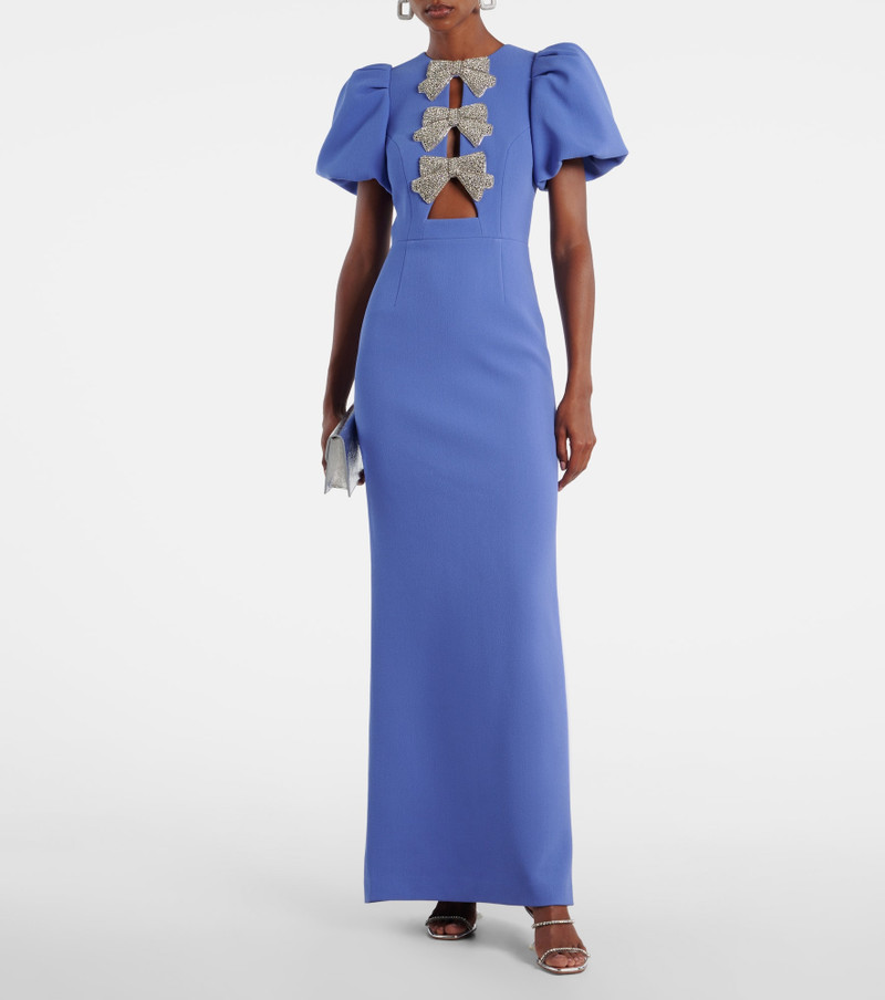 REBECCA VALLANCE Violetta bow-detail embellished crêpe gown outlook