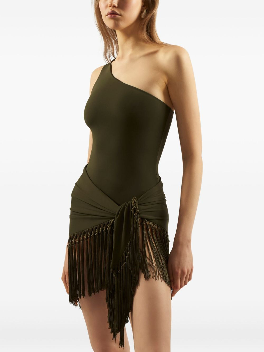Yacare one-shoulder fringed swimsuit - 3