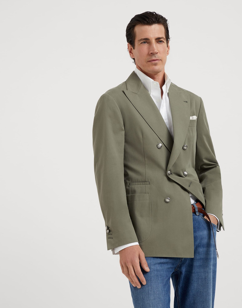 컴포트 코튼과 캐시미어 gabardine one-and-a-half breasted deconstructed blazer 와 패치 포켓 1