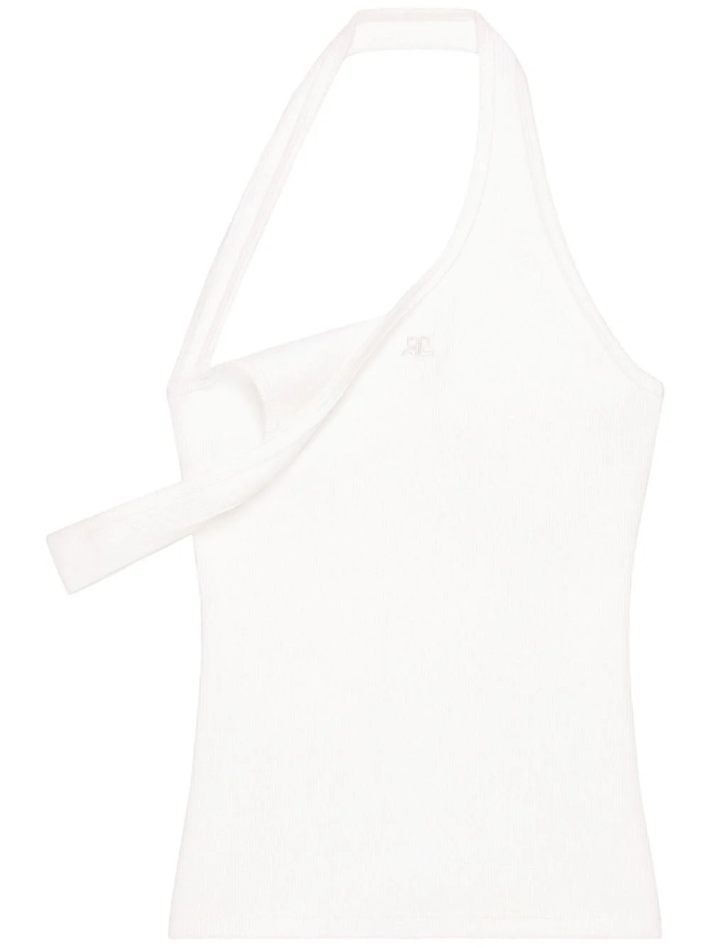 asymmetric ribbed-knit tank top - 1