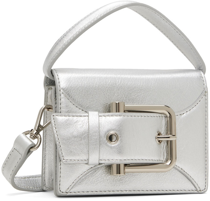 OSOI Silver Belted Boucle Micro Bag outlook