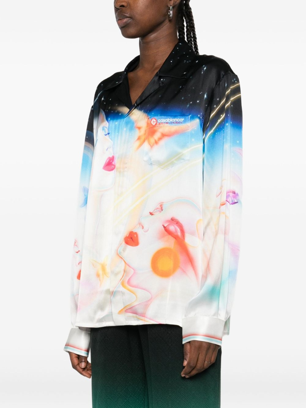 printed silk shirt - 3