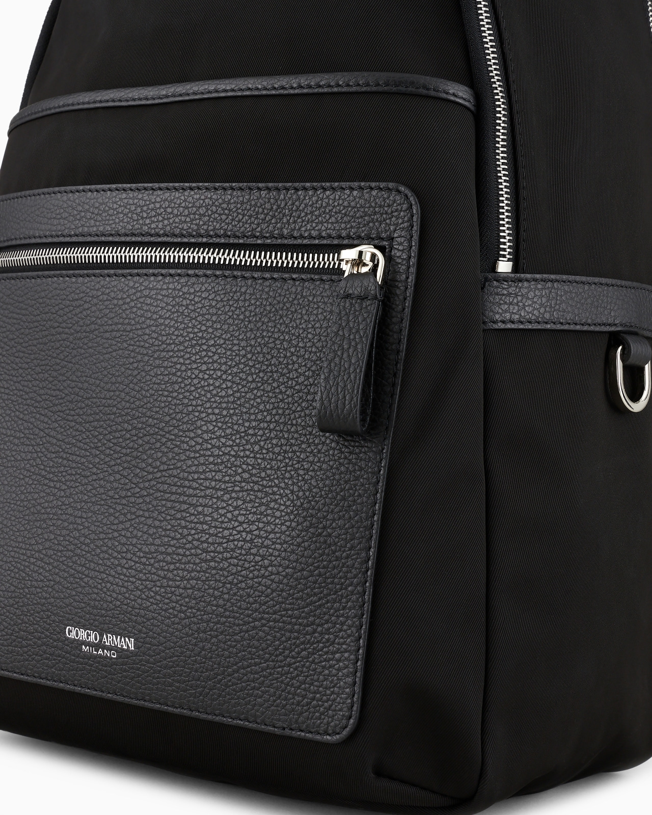Recycled-nylon and pebbled-leather backpack - 5