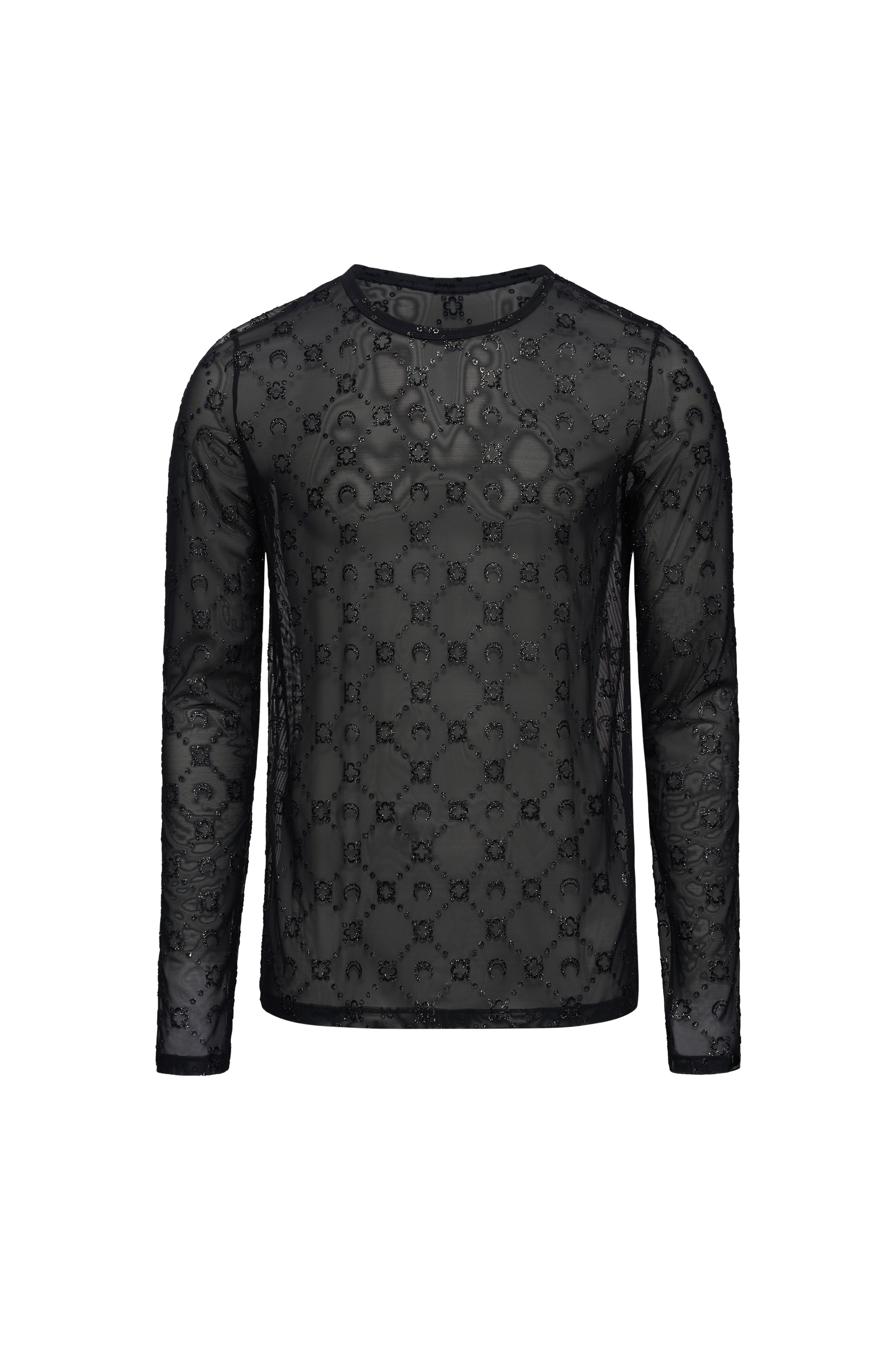 Mesh Flock Glitter Crewneck Jumper - 1