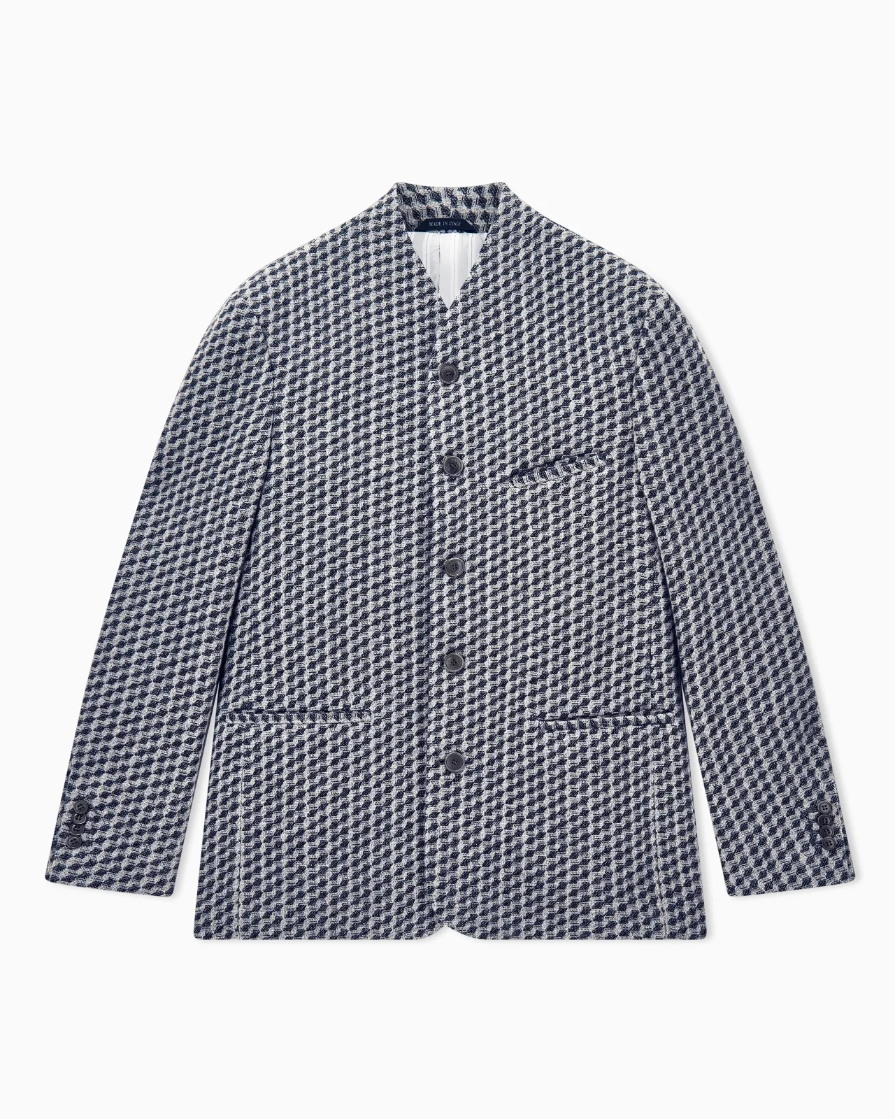 BLAZER REGULAR FIT GEOMETRIC WOOL AND CASHMERE JACQUARD - 1