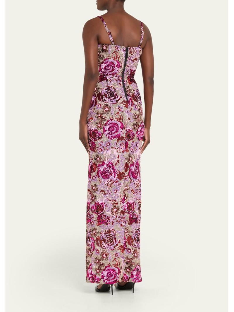 Allegra Floral Sequin Maxi Dress 3