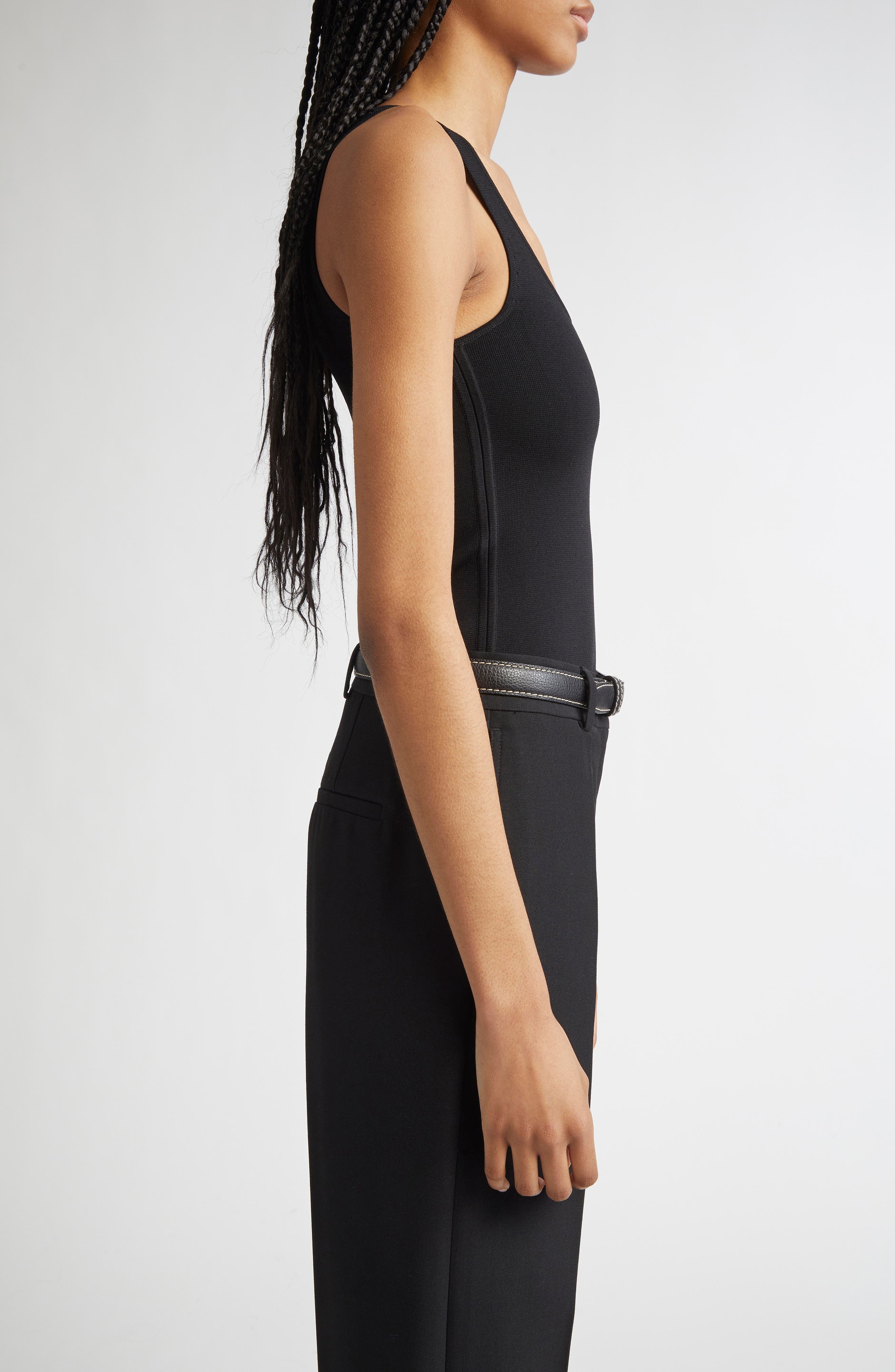 TOTEME Compact Knit Tank in Black at Nordstrom - 3