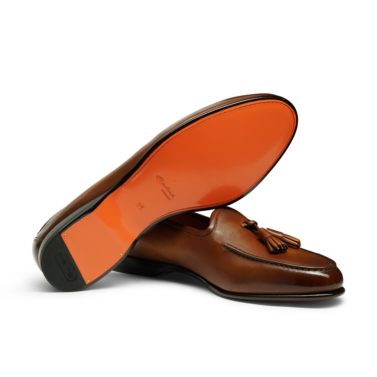 Men's brown leather Andrea tassel loafer - 4