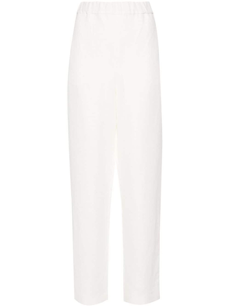 elasticated-waist tapered trousers 1