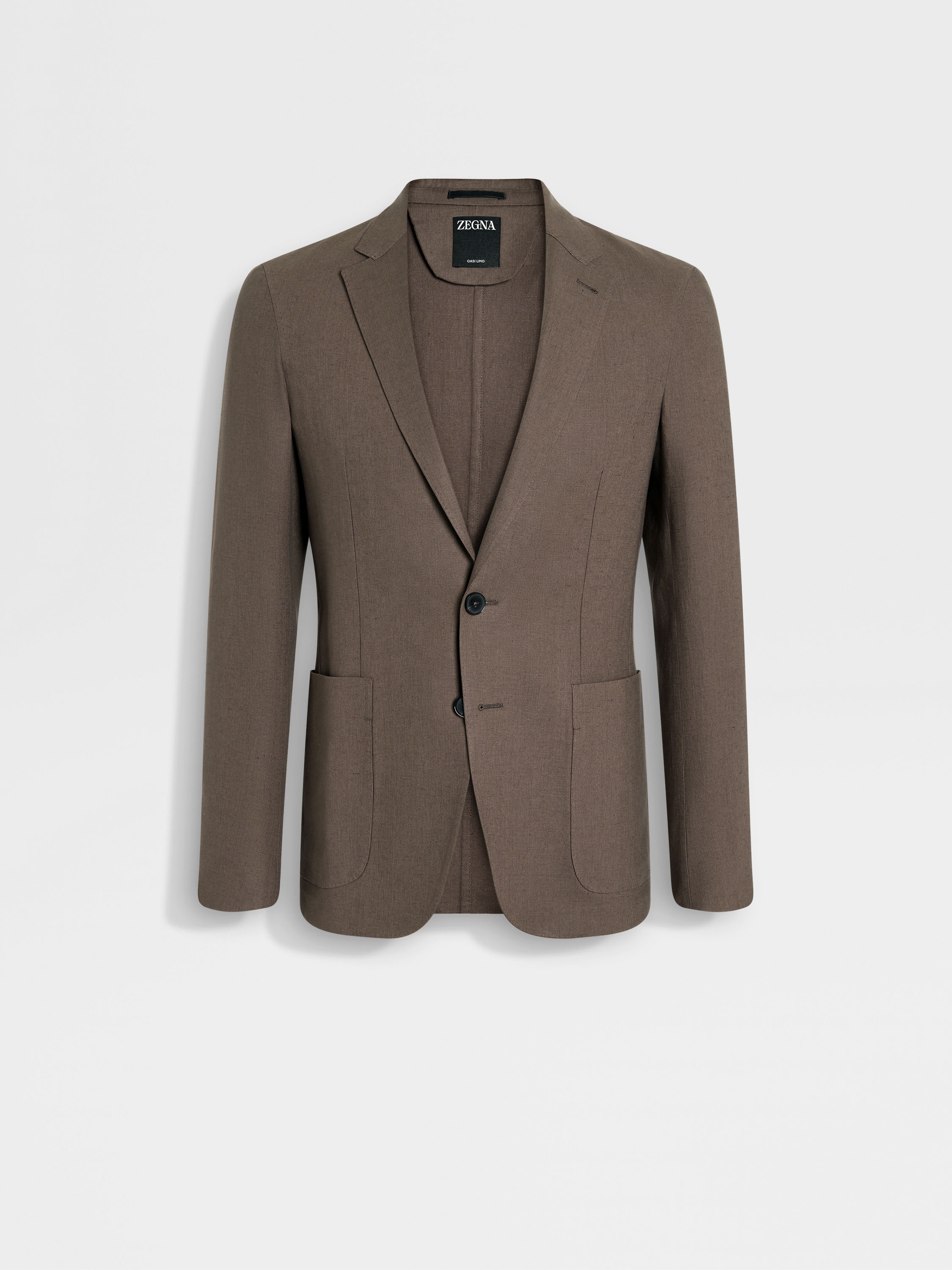DARK TAUPE OASI LINO SHIRT JACKET - 2