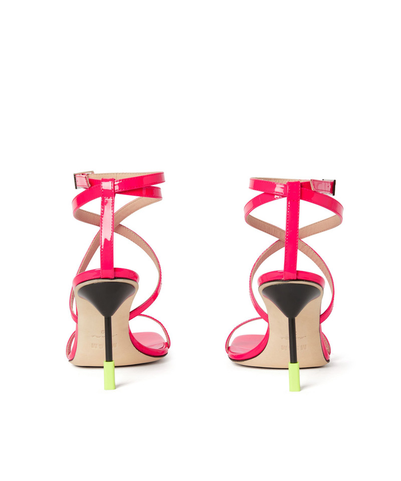 MSGM Multicolor heeled leather sandals with tubed straps outlook