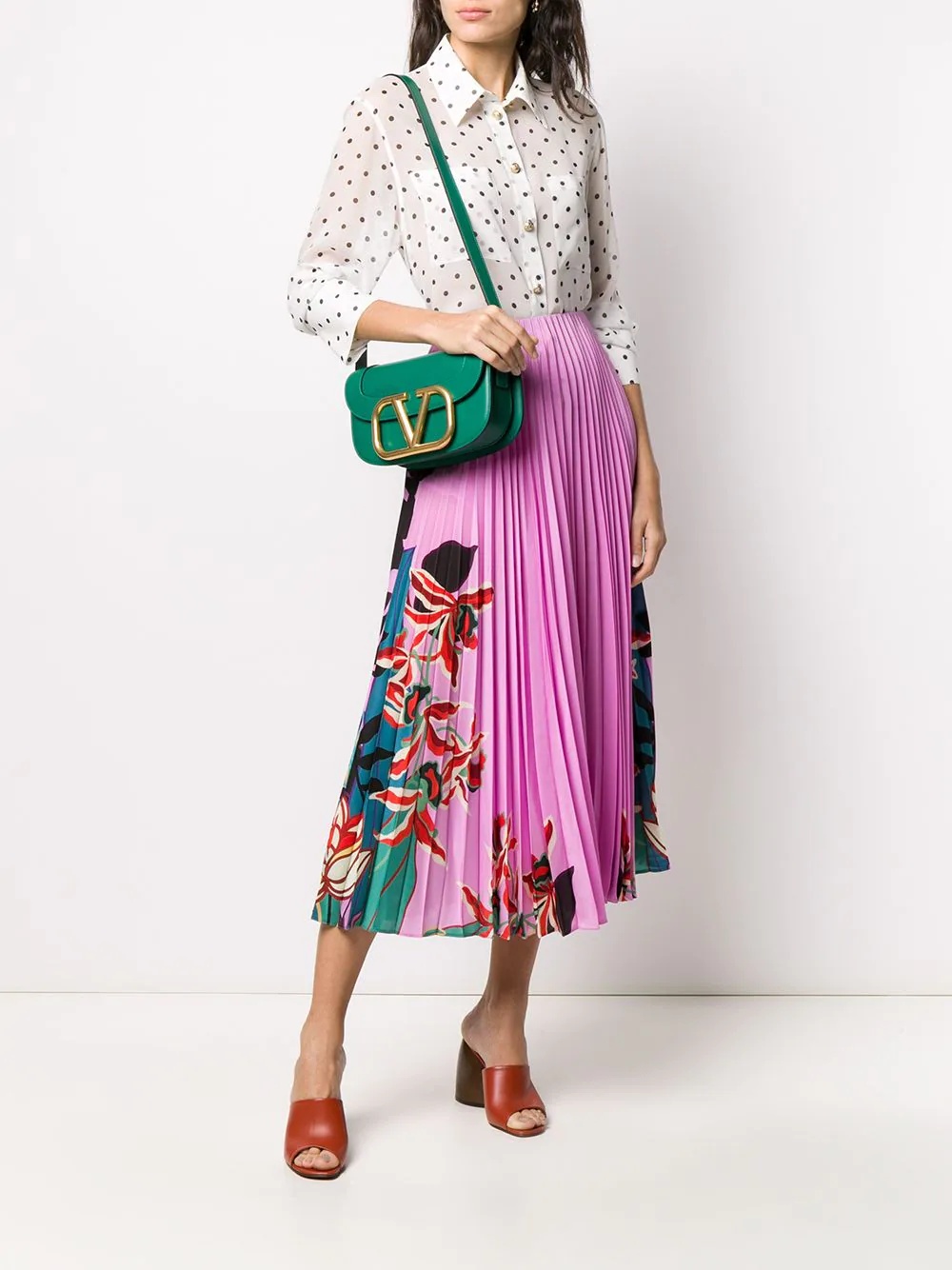 floral print pleated skirt - 2