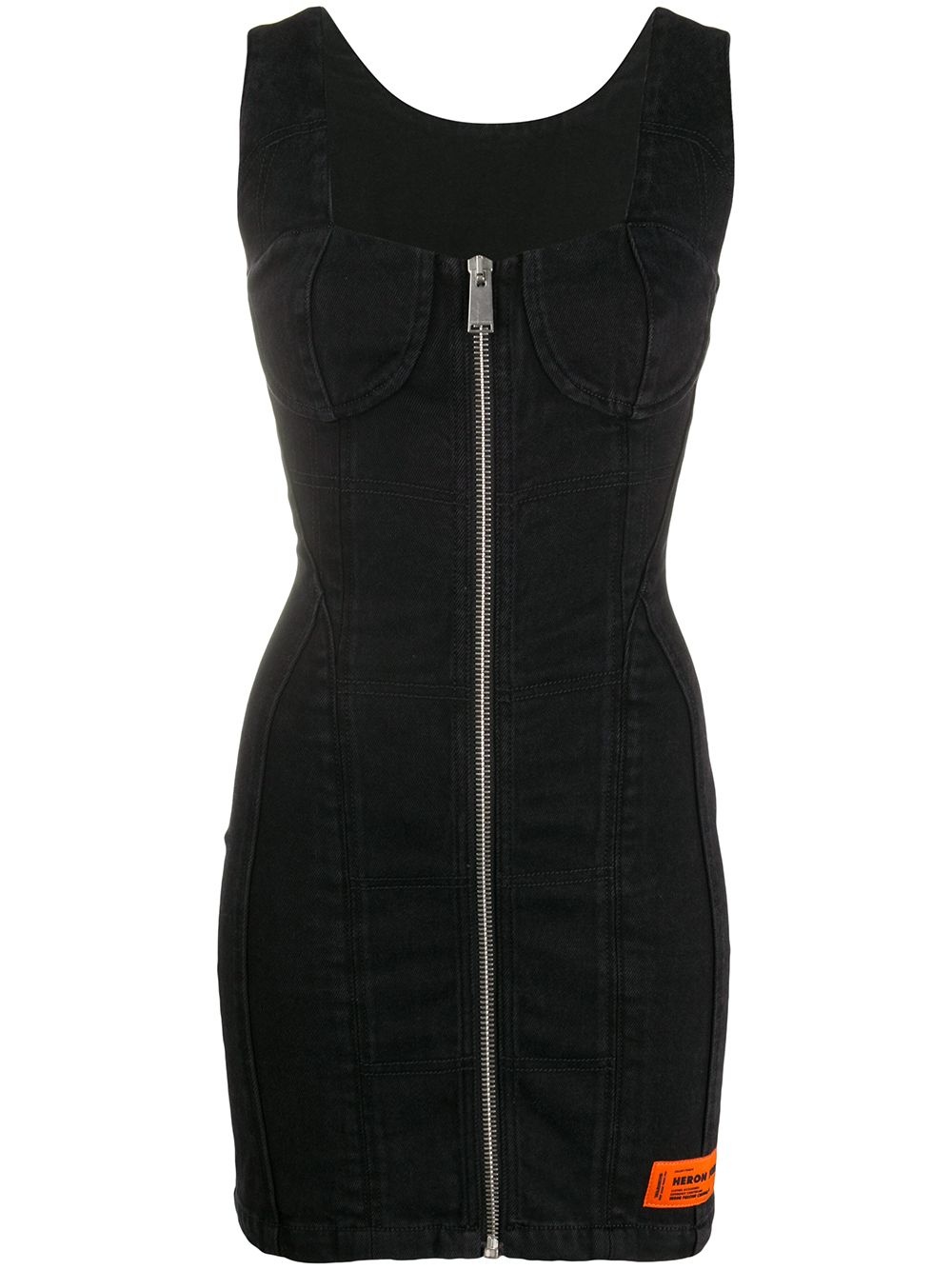 zip-through denim mini dress - 1