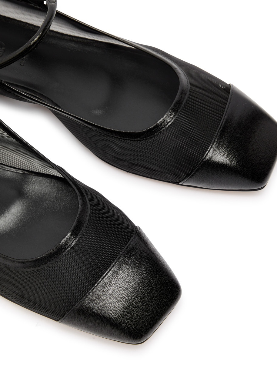 Aeyde Uma Mesh Leather Mary Jane Flats - 3