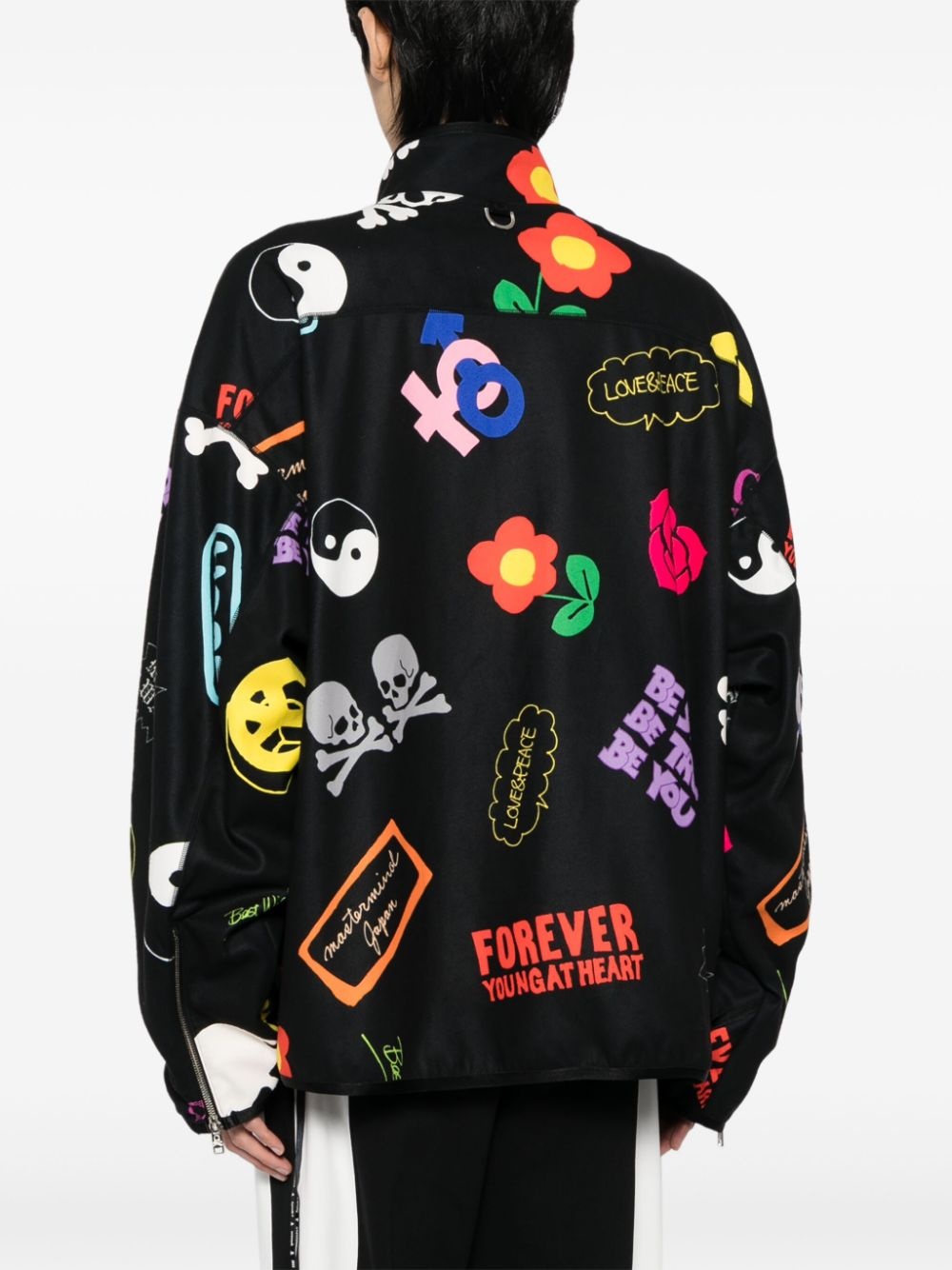 graphic-print zip-up jacket - 4
