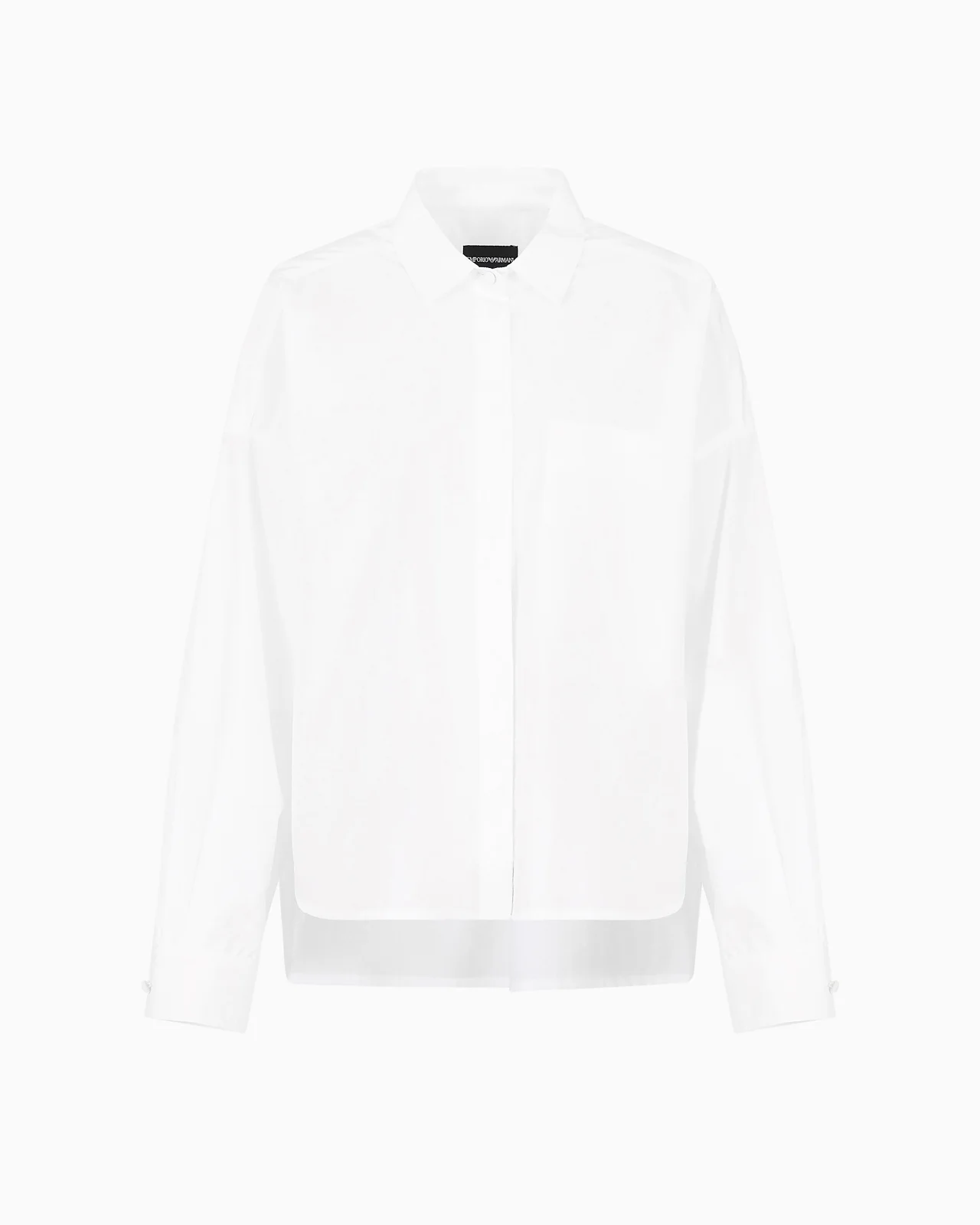 Poplin shirt with asymmetric hem and patch pocket - 1
