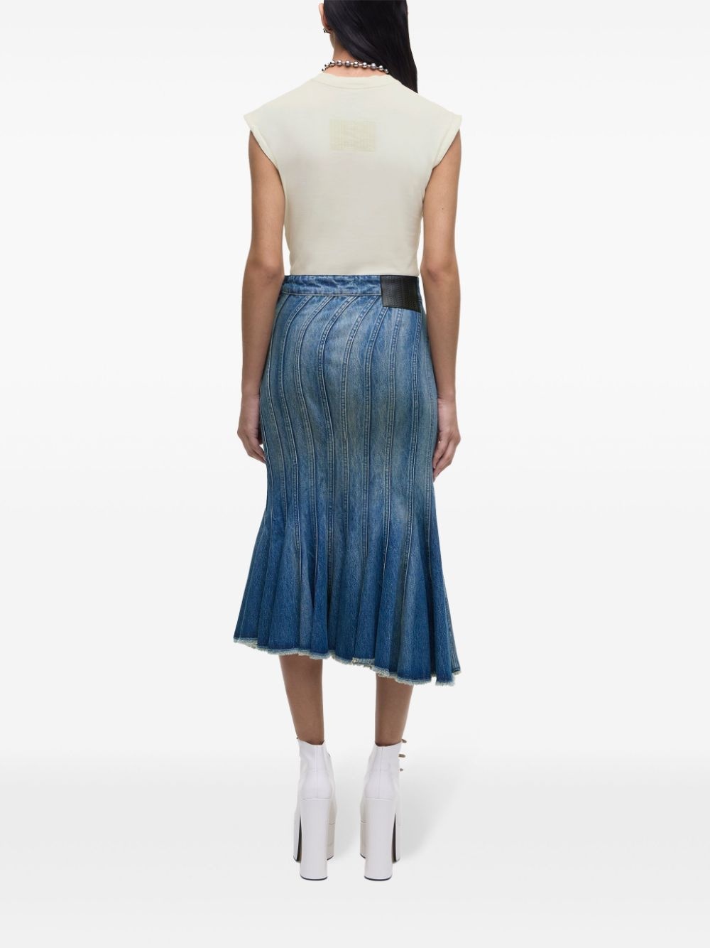 Wave high-waisted denim skirt - 4