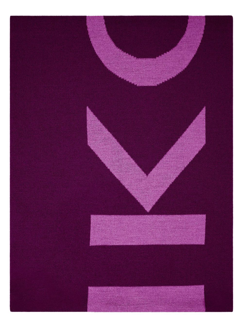 logo-detail wool scarf - 2