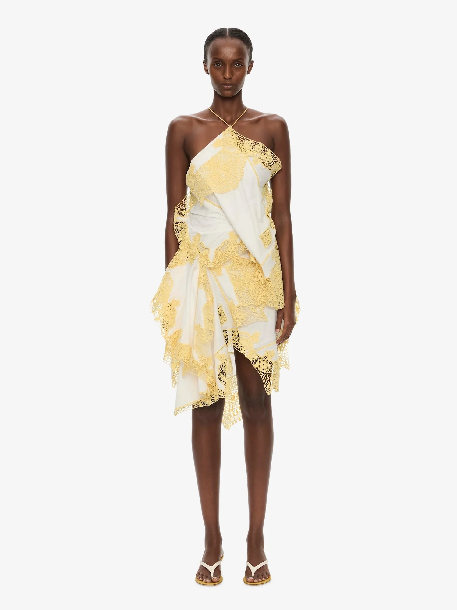 Embroidered Handkerchief Envelope Scarf Dress - 1