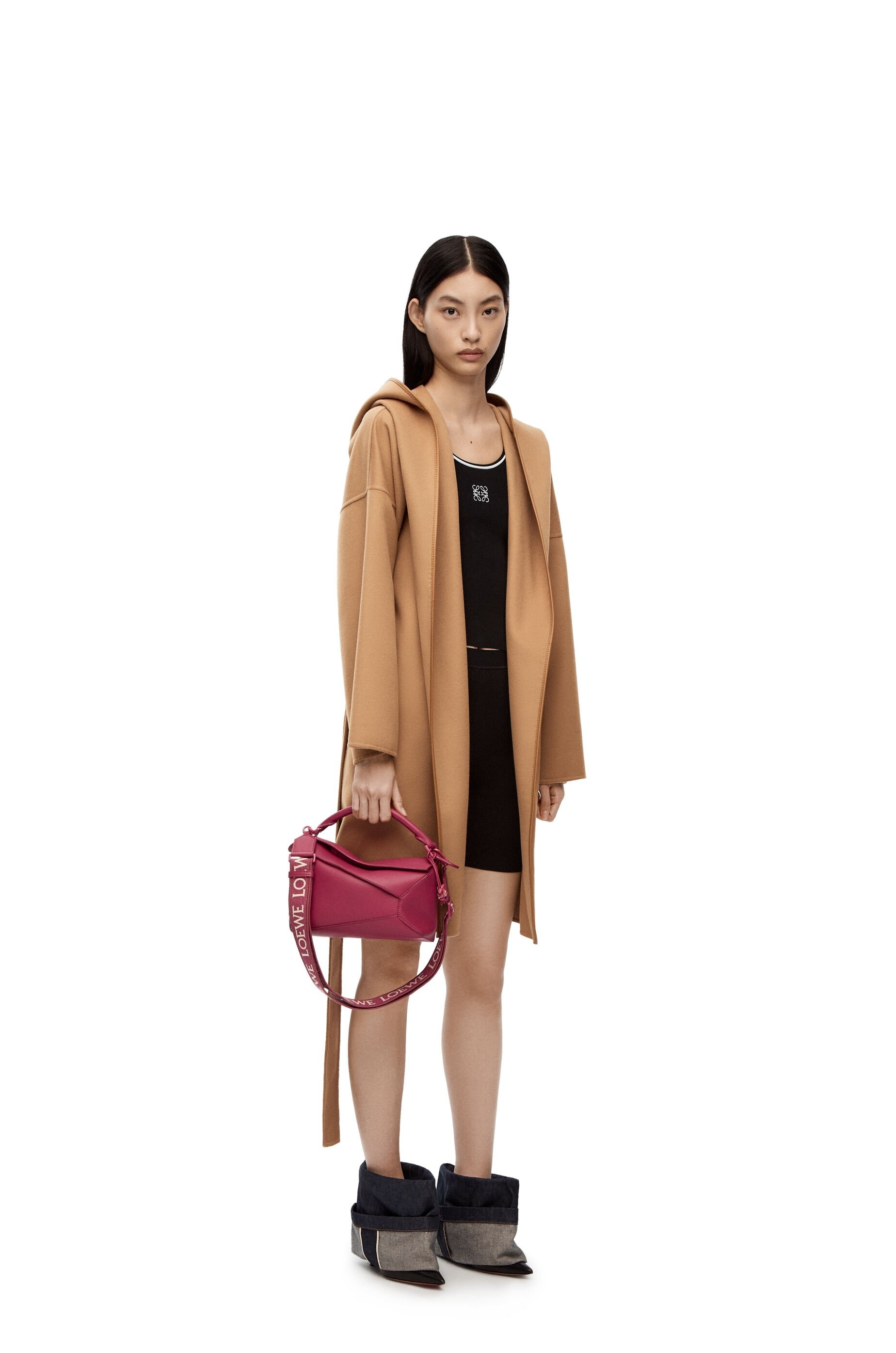 Short hooded coat in wool and cashmere - 2