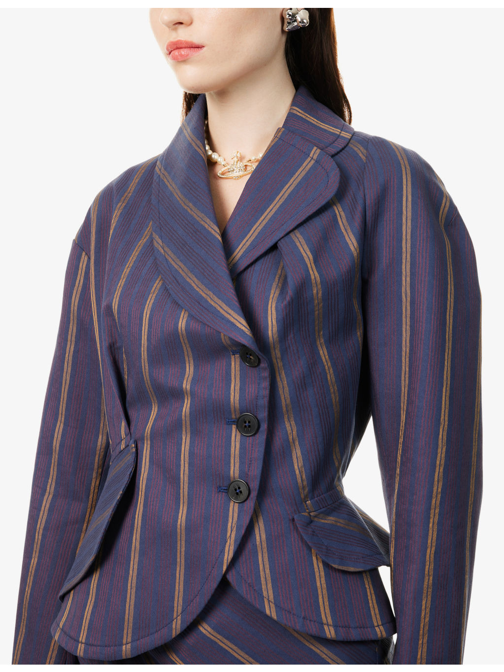 Stormy Asymmetric Stripe Cotton-Blend Jacket - 5