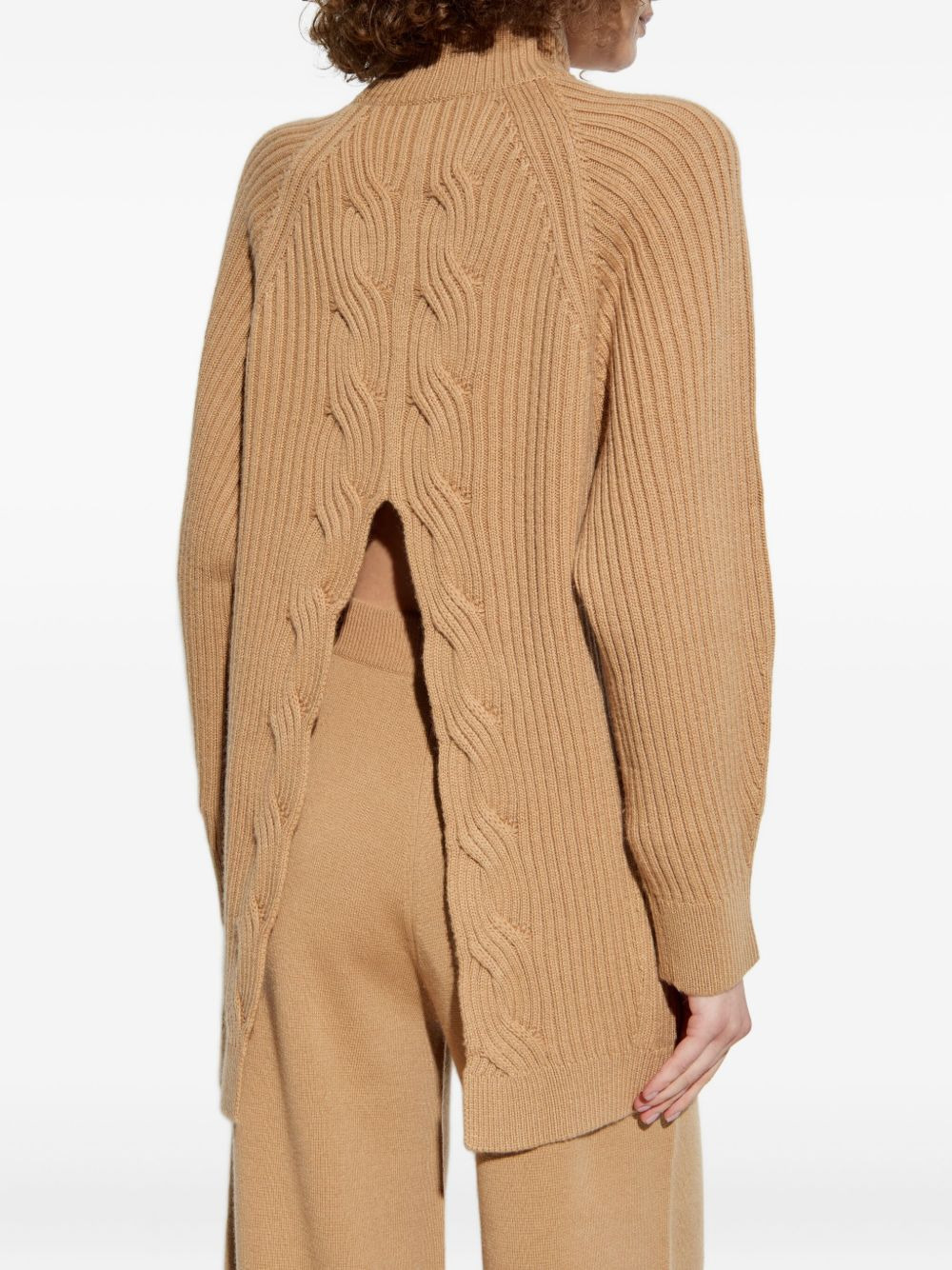 cable-knit high-neck jumper - 4