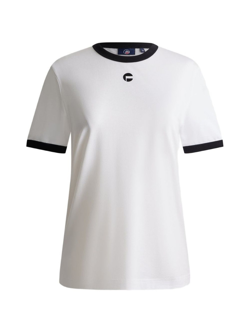 Tanixa contrast-trim logo T-shirt 1