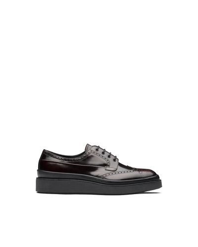 Prada Brushed Leather Derby Shoes outlook