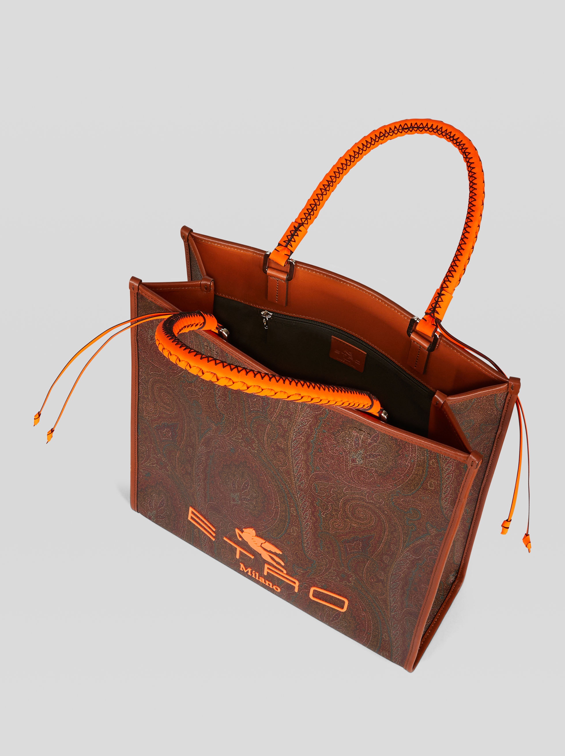 PAISLEY SHOPPING BAG WITH FLUO LOGO - 4