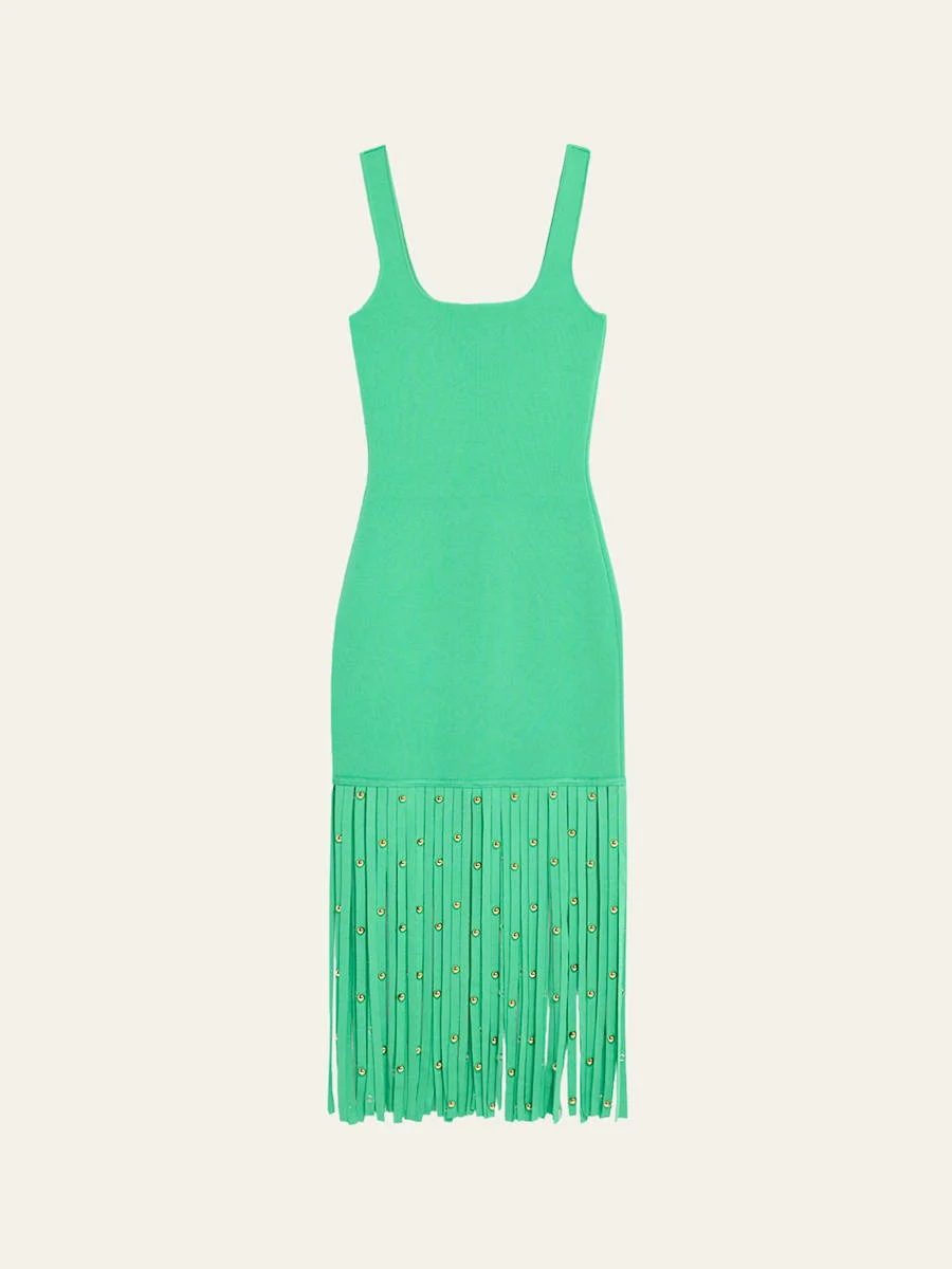 Romelia Fringe Knit Midi Dress - 1