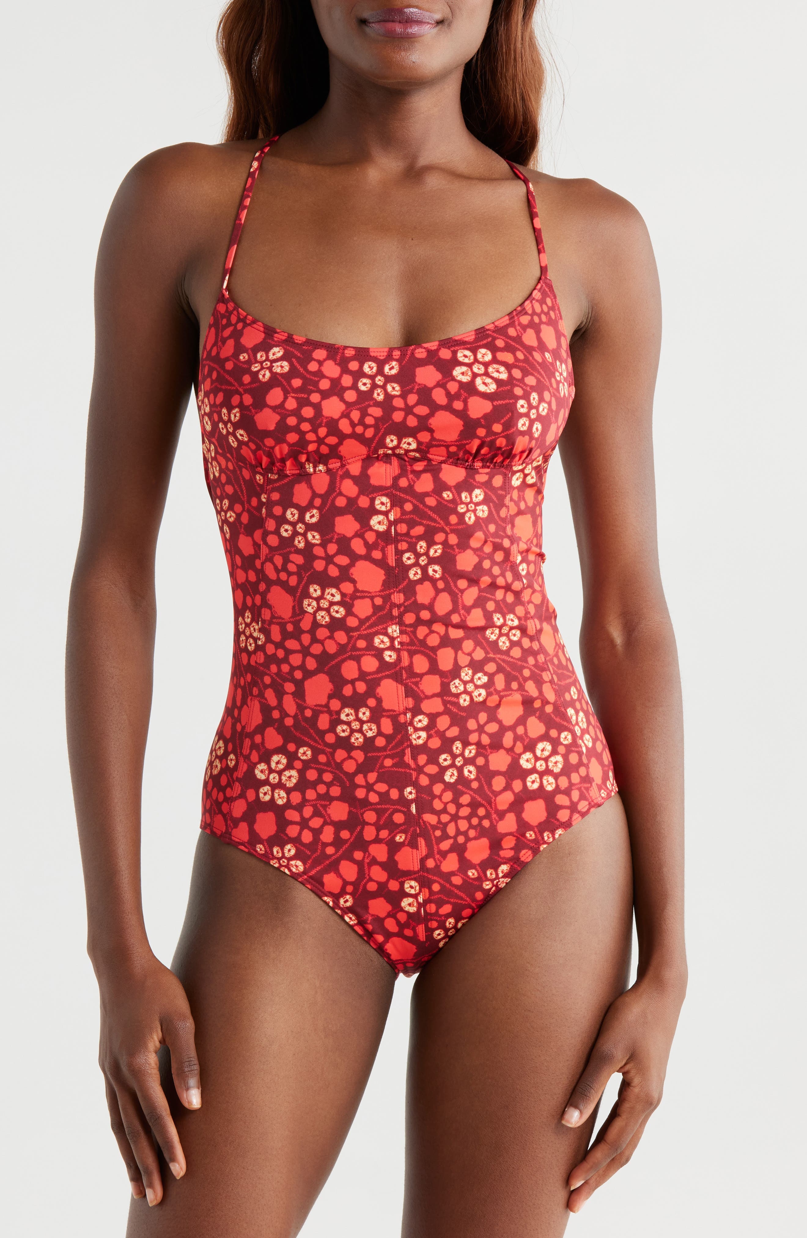 Ulla Johnson Positano One-Piece Swimsuit in Coral at Nordstrom - 1
