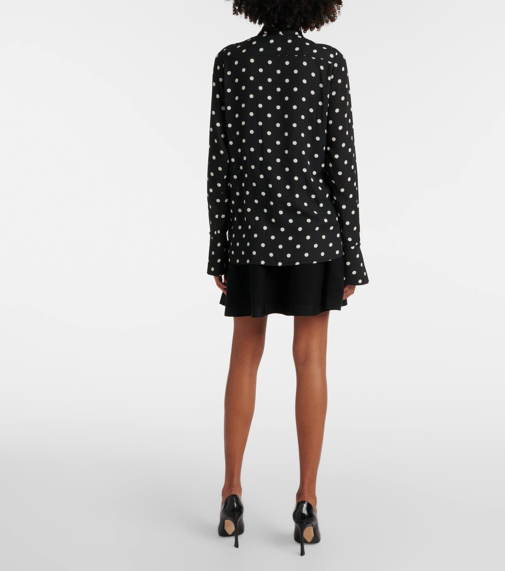 Polka-dot crêpe de chine shirt - 3