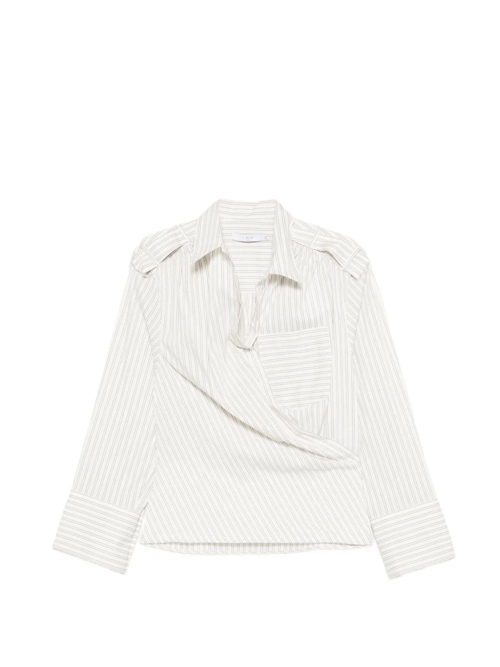 Lace striped cotton shirt - 1