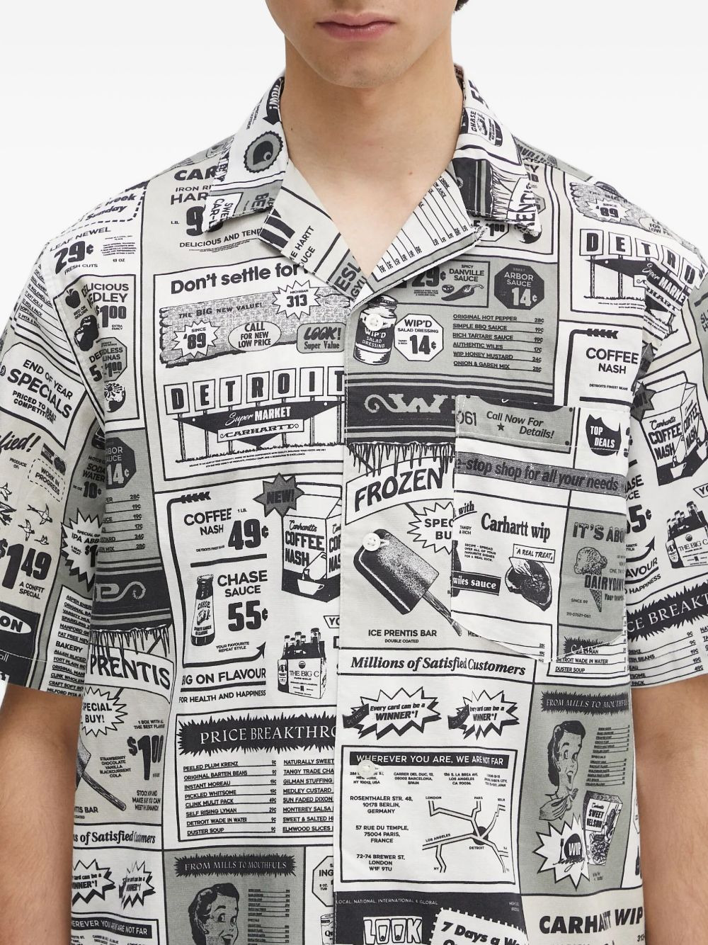 newspaper-print short-sleeve shirt - 5