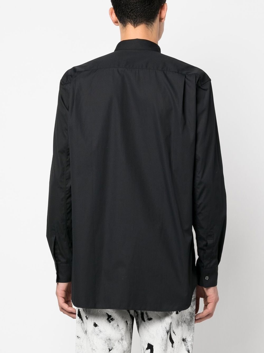 mesh-panelled long-sleeve shirt - 4