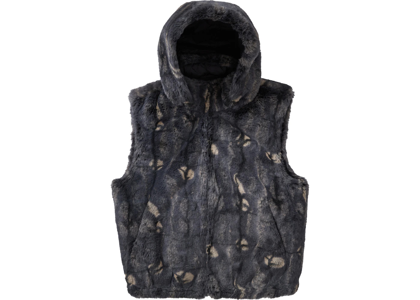 Supreme Faux Fur Hooded Vest Black - 2