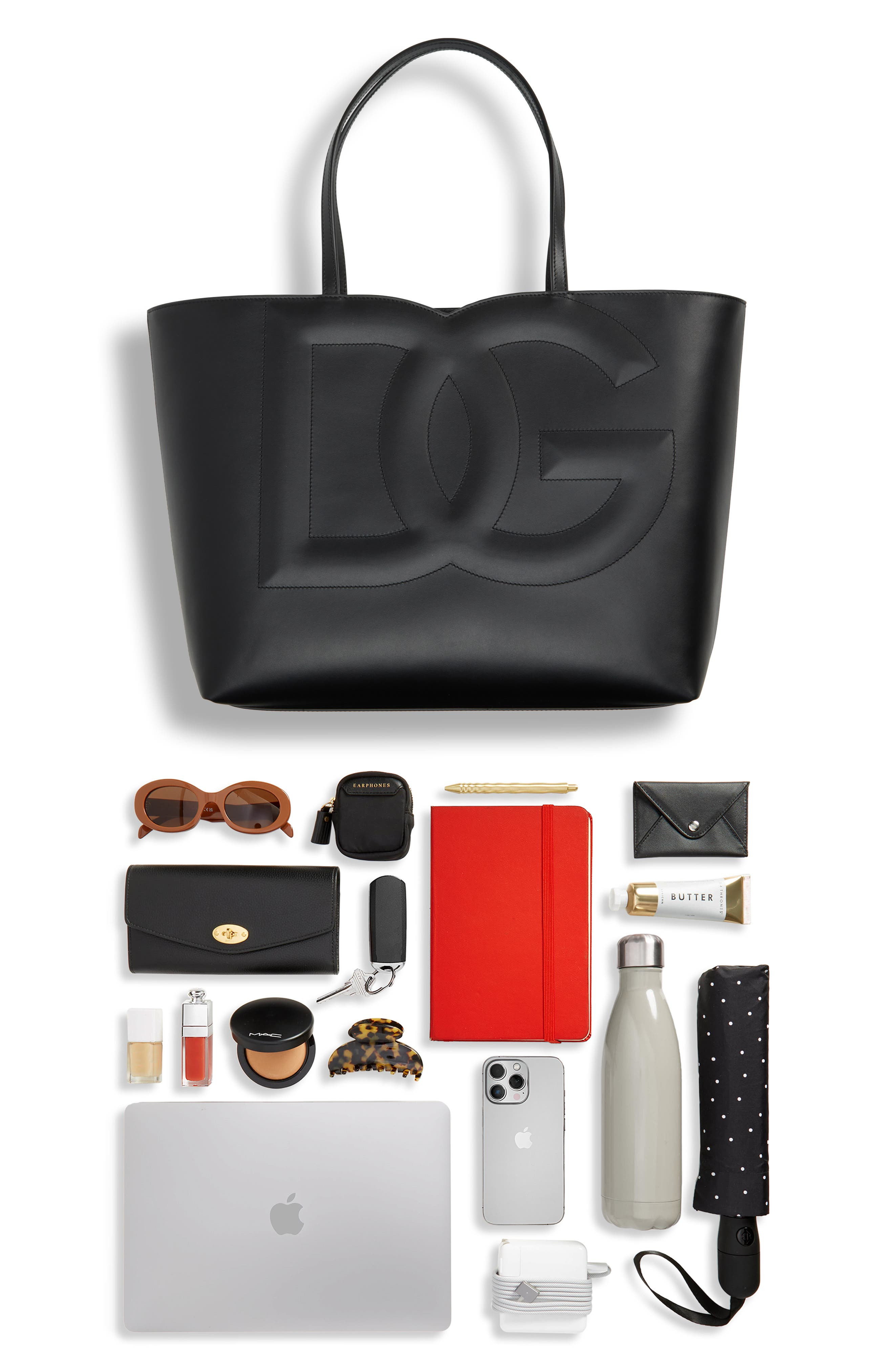 Dolce&Gabbana DG Logo Leather Tote in Black at Nordstrom - 8
