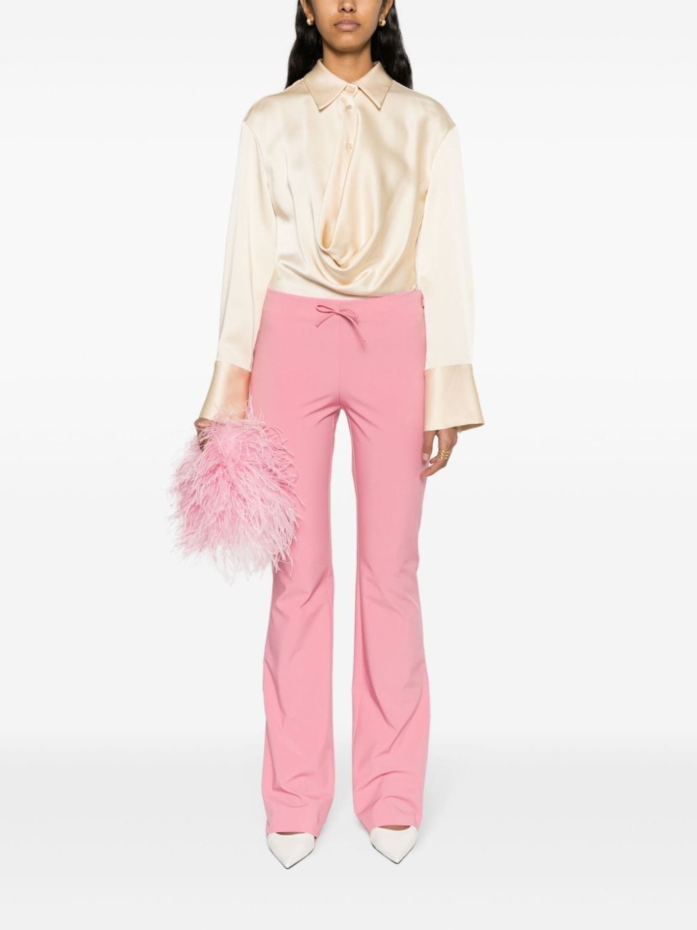 Angora draped satin shirt - 2