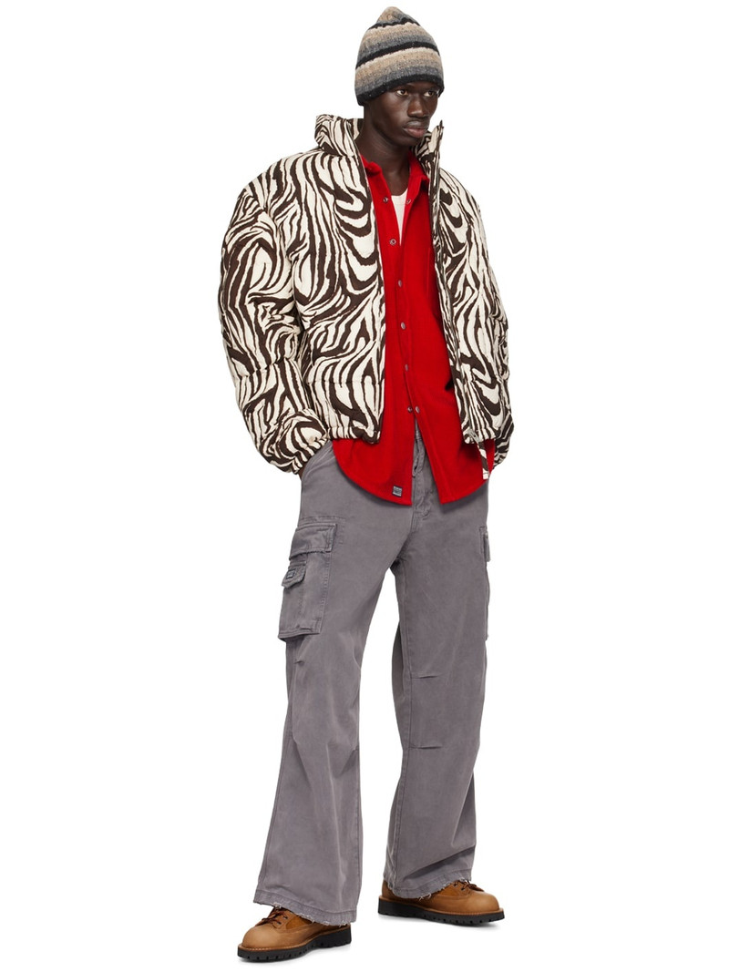 ERL Black & White Zebra Quilted Puffer Jacket outlook