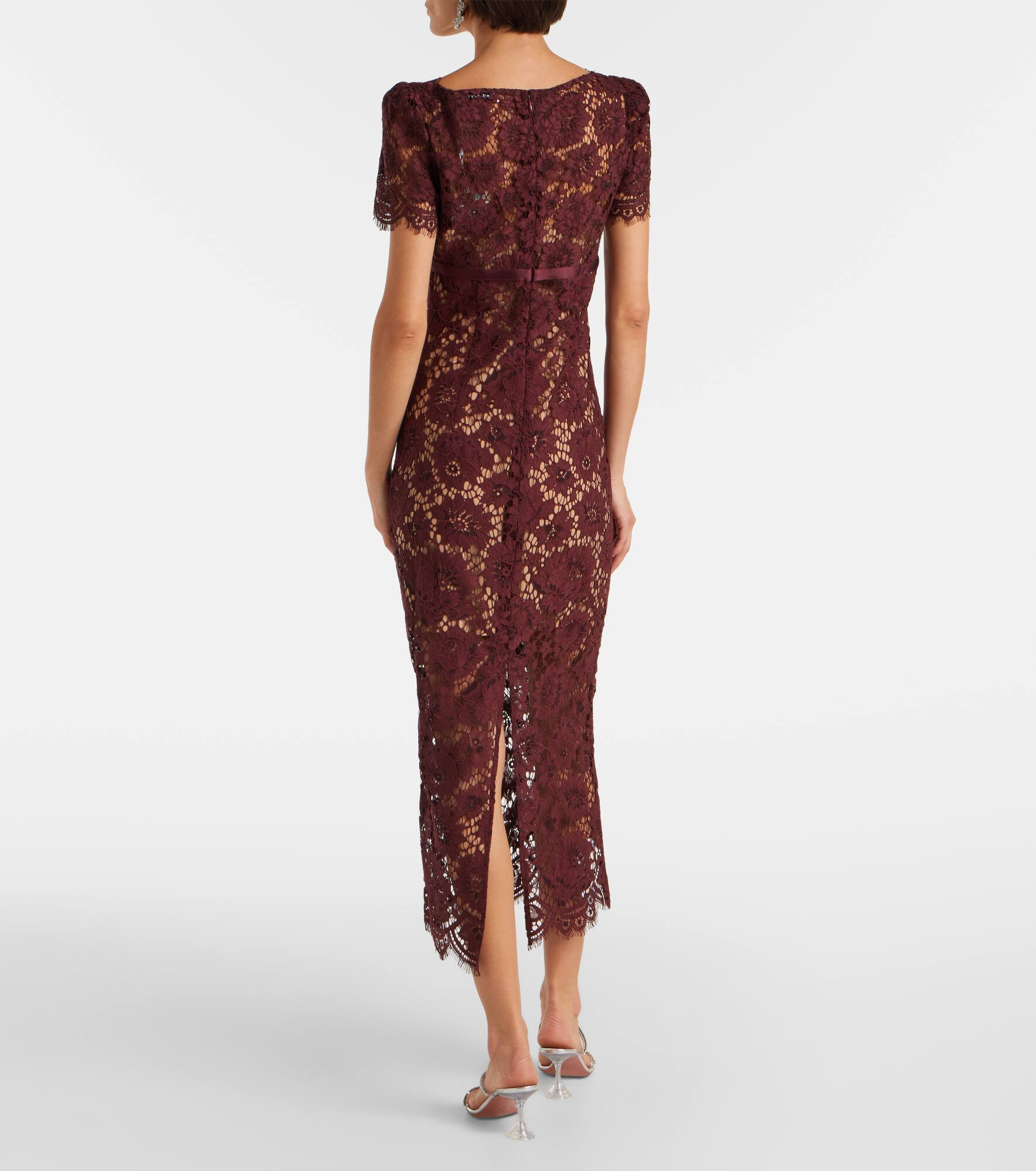 Floral lace midi dress - 3