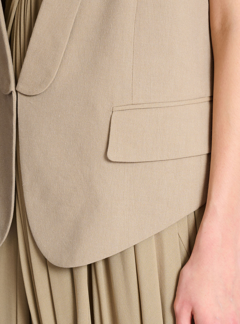 Asymmetrical cotton gabardine vest 8